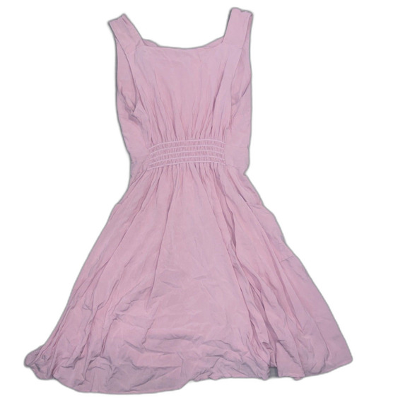 Field Day Rayon Coral Peachy Cottagecore Dress Metal Buttons Sz M MSRP $120 - Picture 8 of 10